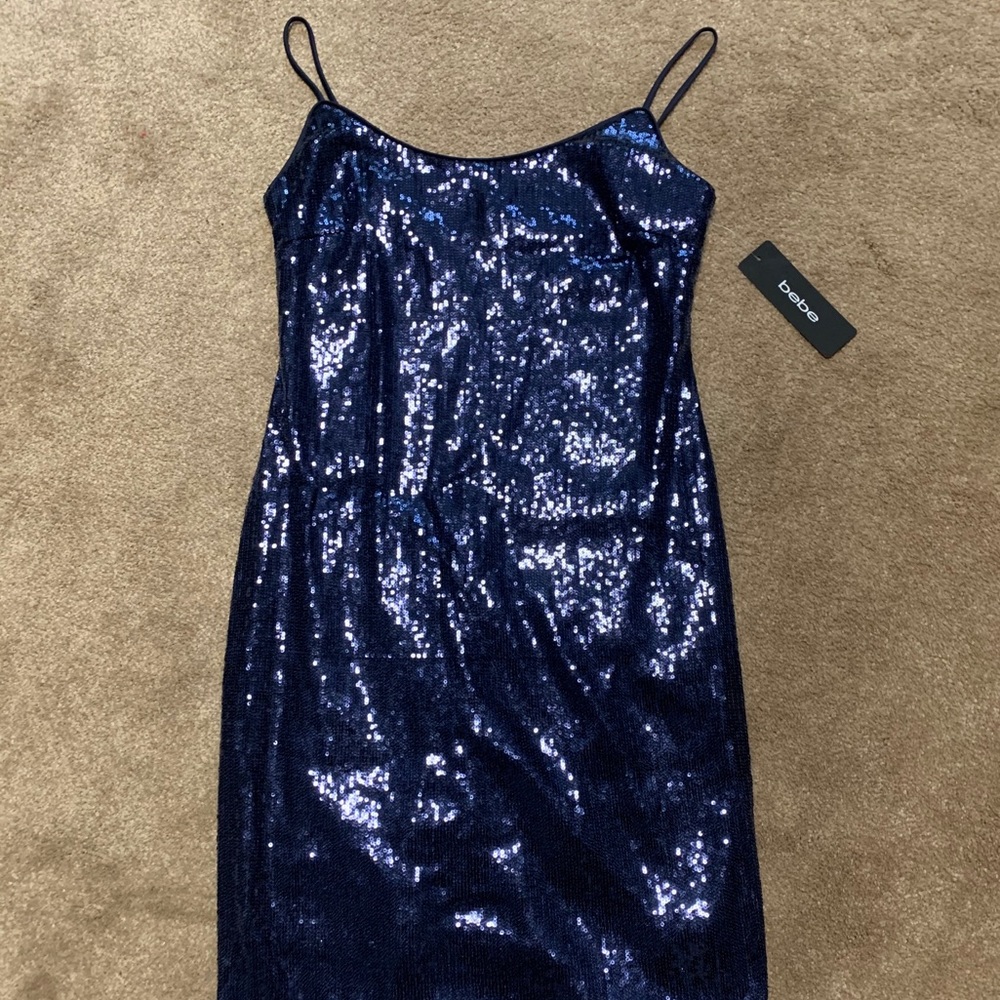 BeBe Size 6 Sequin Slip Dress